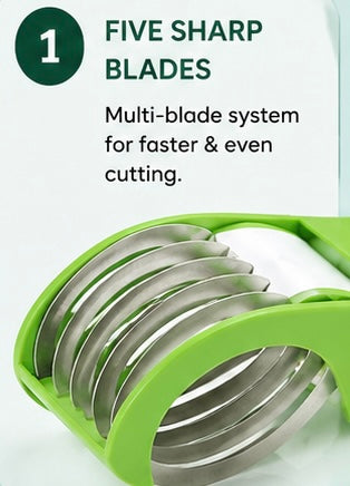 Professional Multi-Blade Vegetable Cutter & Fruit Slicer | 5-Blade Manual Veg Chopper with Safety Lock
