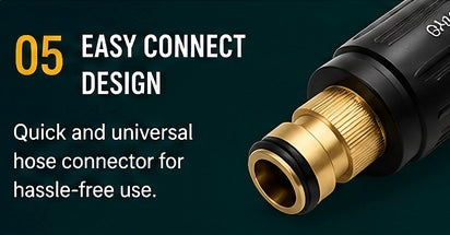 High Pressure Water Spray Nozzle for Garden Hose | Adjustable Brass Jet Spray Gun