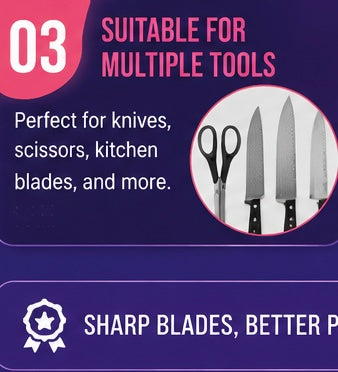 4-Stage Kitchen Knife Sharpener with Ergonomic Non-Slip Handle | Manual Knife & Scissor Sharpener