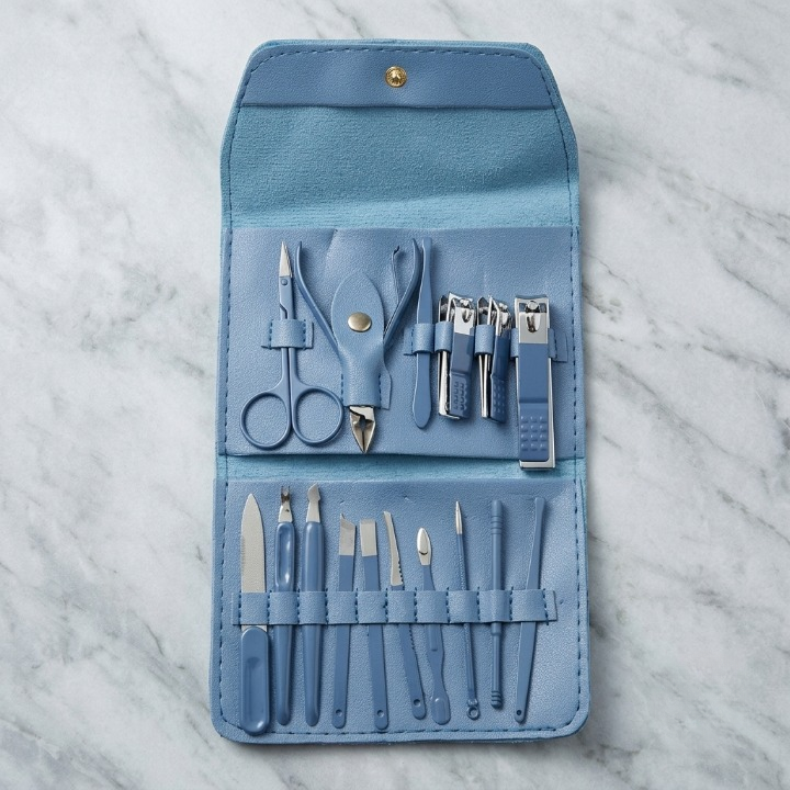 Professional 18-Piece Manicure & Pedicure Nail Care Kit with Travel Case