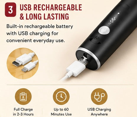 USB Rechargeable Electric Milk Frother with Dual Whisks | Handheld Coffee Foam Maker
