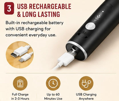 USB Rechargeable Electric Milk Frother with Dual Whisks | Handheld Coffee Foam Maker