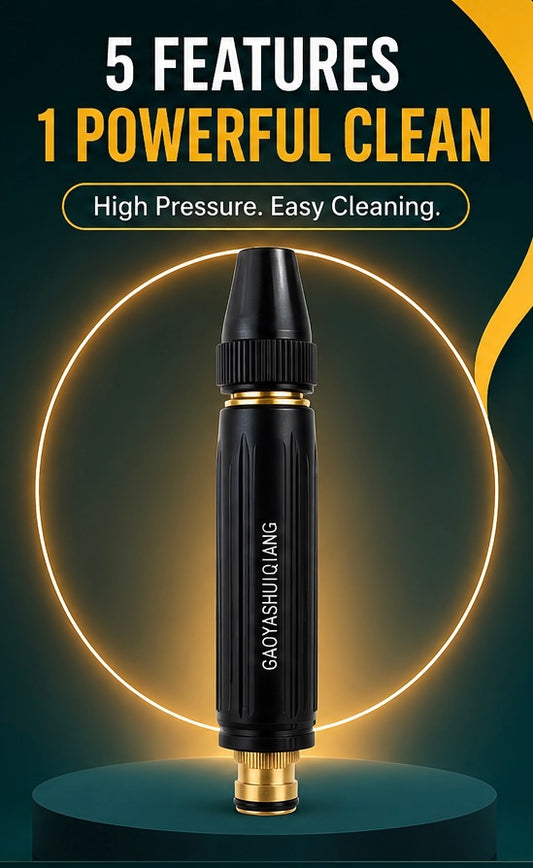 High Pressure Water Spray Nozzle for Garden Hose | Adjustable Brass Jet Spray Gun