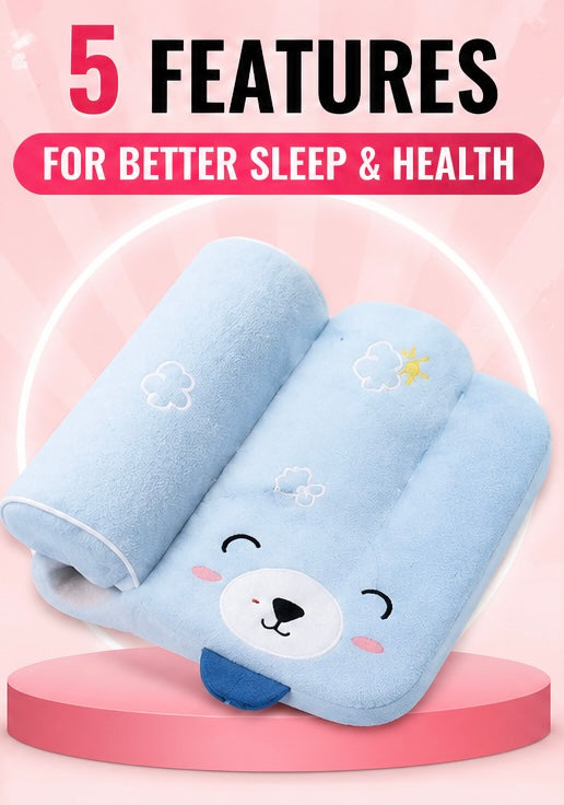 Baby Anti-Spit Up Sleeping Pillow | 45° Inclined Newborn Head Support Cushion | Soft Washable Baby Sleep Positioner