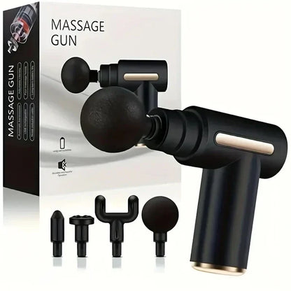 Premium Deep Tissue Massage Gun – Portable Muscle Massager with 4 Interchangeable Heads & Adjustable Speed