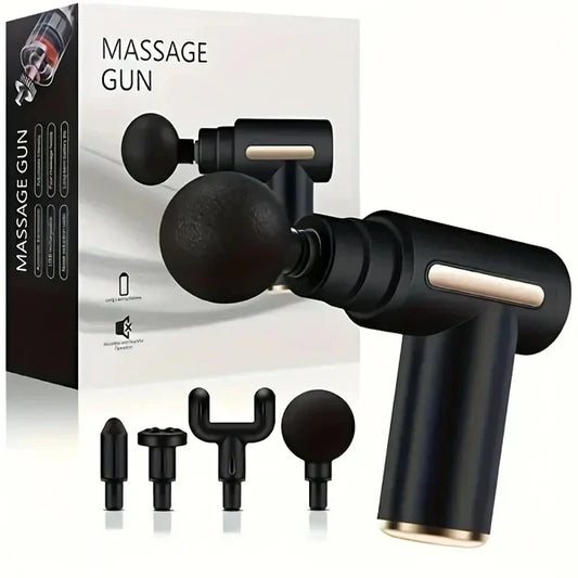 Premium Deep Tissue Massage Gun – Portable Muscle Massager with 4 Interchangeable Heads & Adjustable Speed