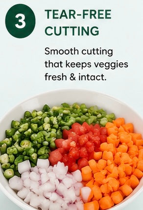Professional Multi-Blade Vegetable Cutter & Fruit Slicer | 5-Blade Manual Veg Chopper with Safety Lock