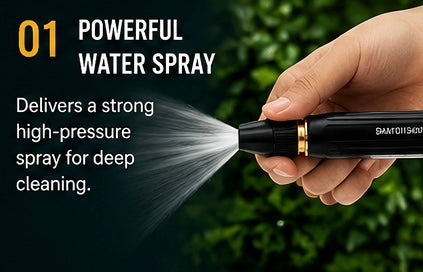 High Pressure Water Spray Nozzle for Garden Hose | Adjustable Brass Jet Spray Gun