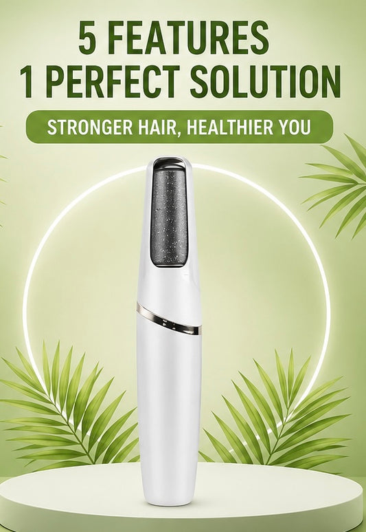Electric Scalp Massager & Hair Growth Roller | USB Rechargeable Scalp Care Device with LED Light