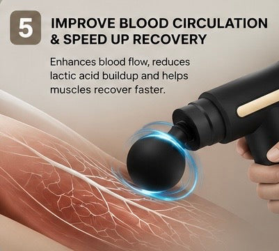 Premium Deep Tissue Massage Gun – Portable Muscle Massager with 4 Interchangeable Heads & Adjustable Speed