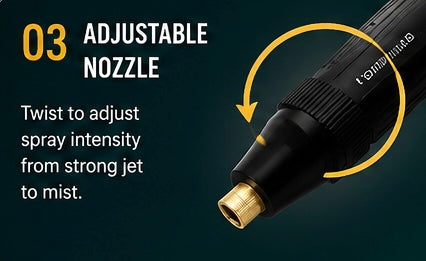 High Pressure Water Spray Nozzle for Garden Hose | Adjustable Brass Jet Spray Gun