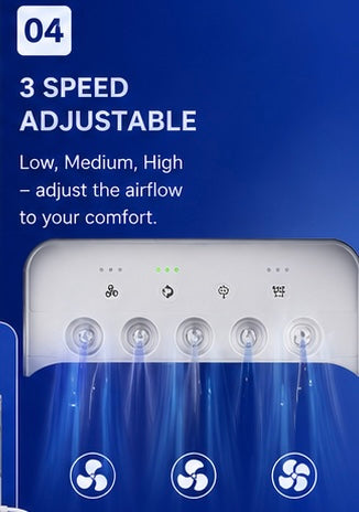 Portable 3-in-1 Air Cooler Fan with Humidifier, Mist Spray & 7 Color LED Night Light | USB Rechargeable Mini Air Conditioner