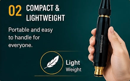 High Pressure Water Spray Nozzle for Garden Hose | Adjustable Brass Jet Spray Gun