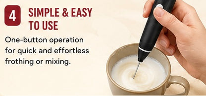 USB Rechargeable Electric Milk Frother with Dual Whisks | Handheld Coffee Foam Maker